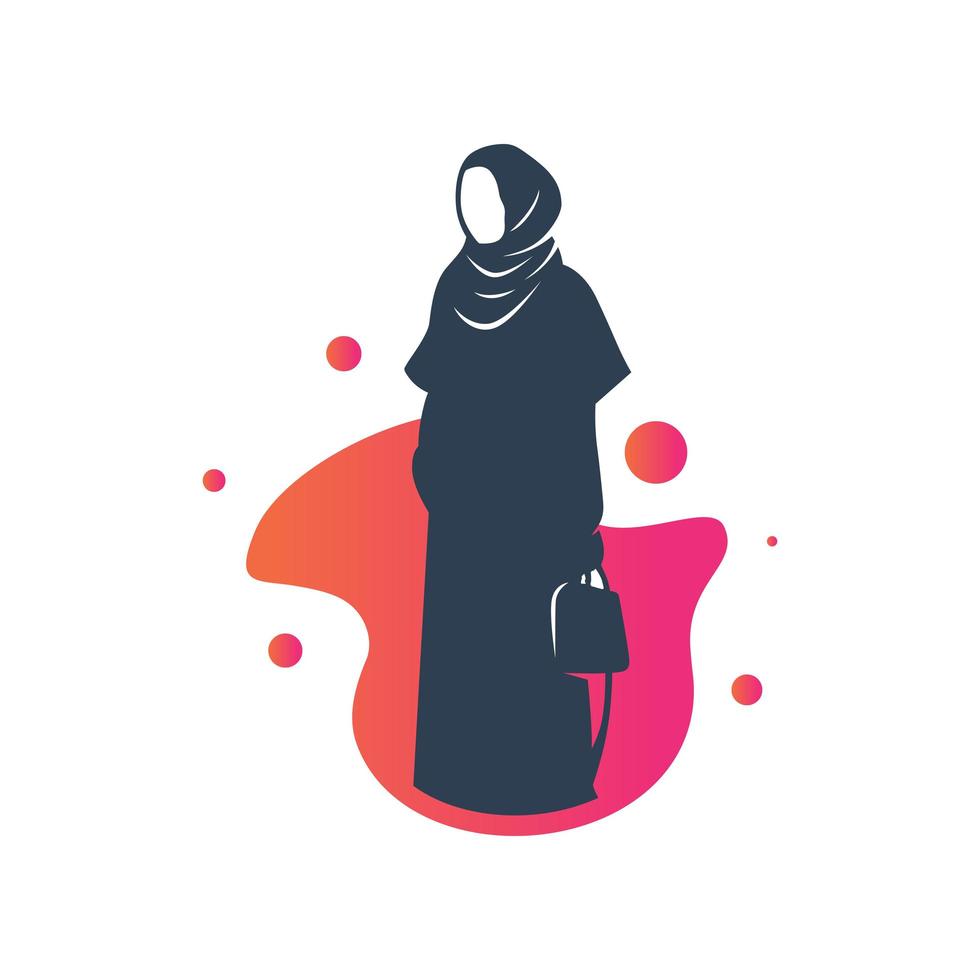 Muslim hijab fashion logo vector