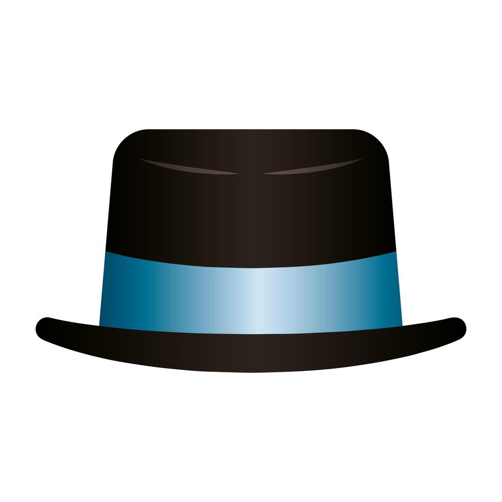 elegante icono de accesorio de sombrero de copa vector