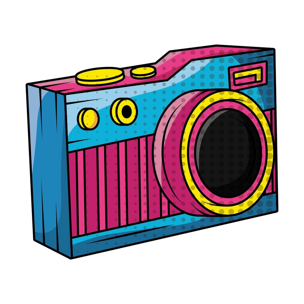 camera photographic pop art style vector