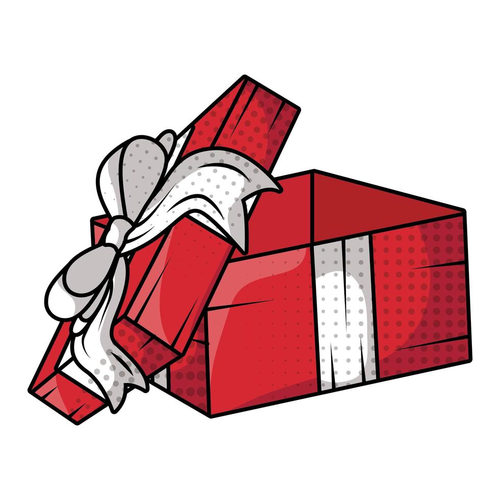 caja de regalo presente estilo pop art vector
