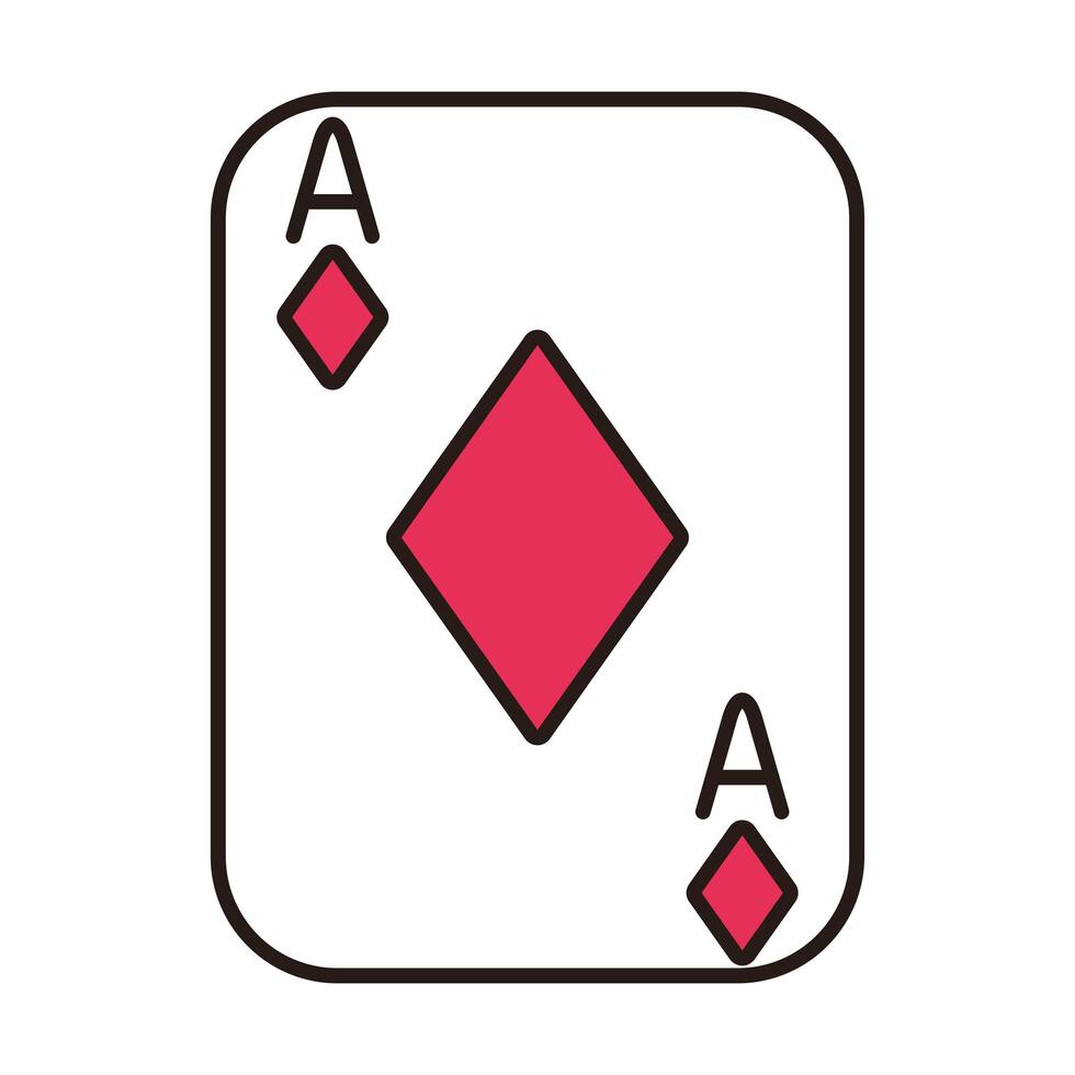 casino poker card with diamond vector