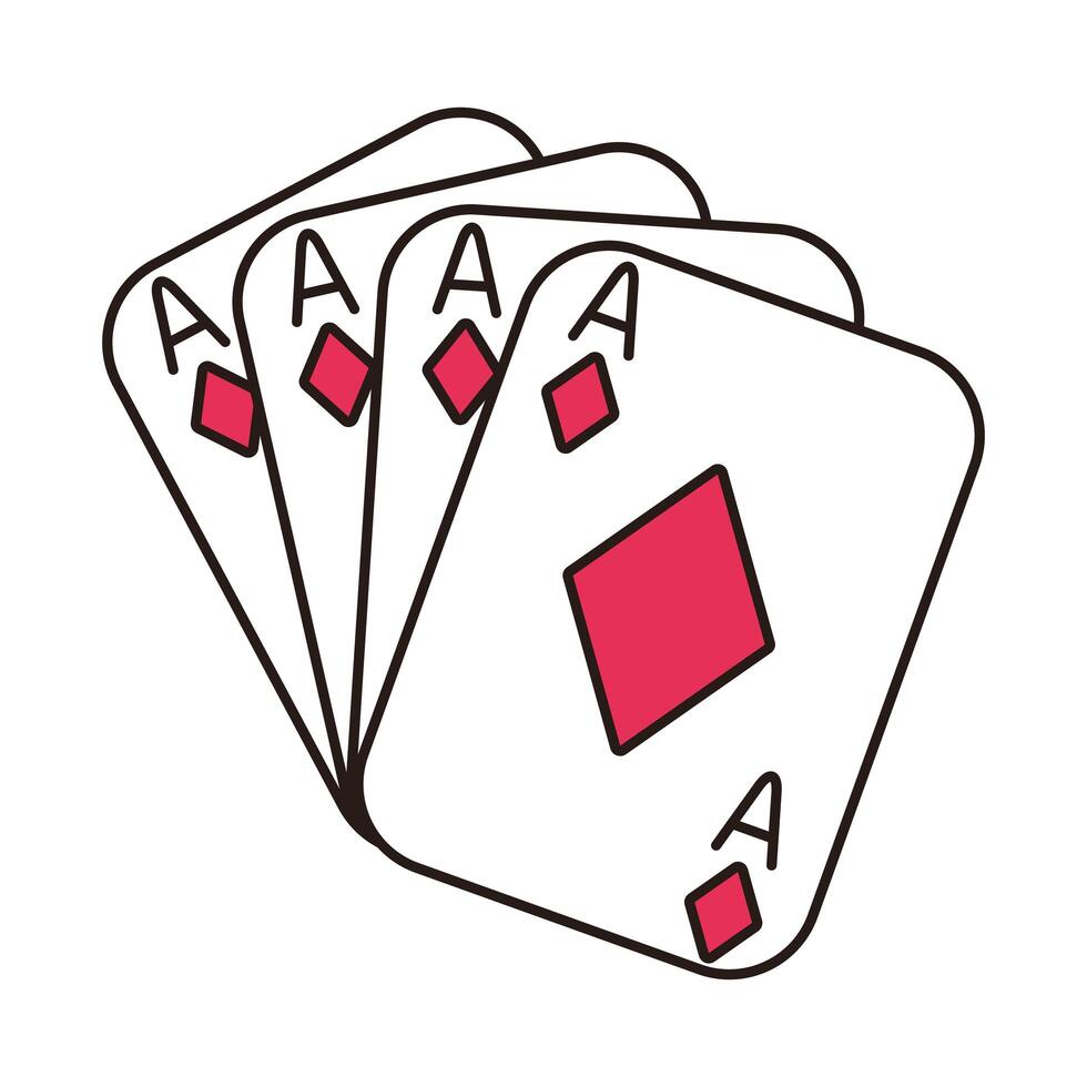 casino poker card with diamond vector