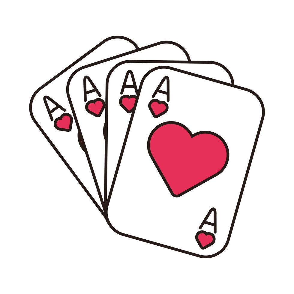 tarjeta de póquer de casino con corazón vector