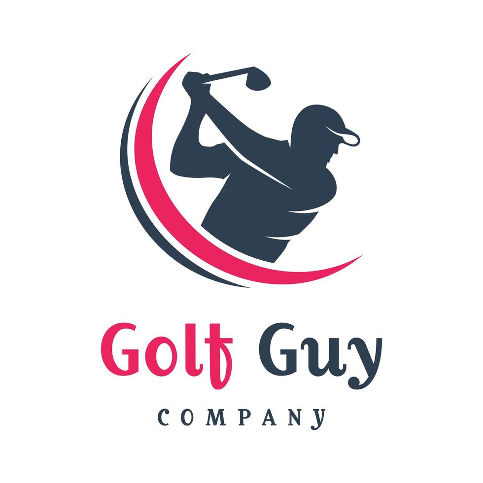 Men's golf sports logo design vector