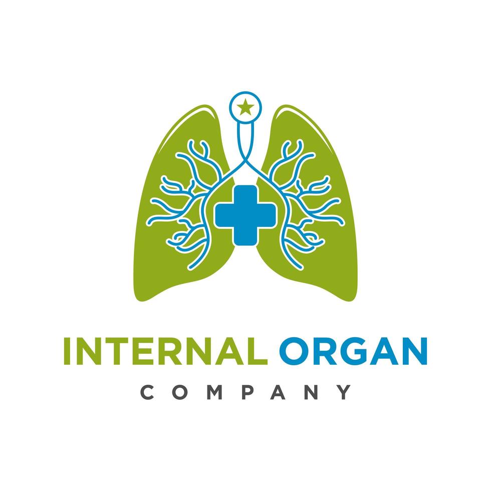 logo design of health of organs in the lungs vector