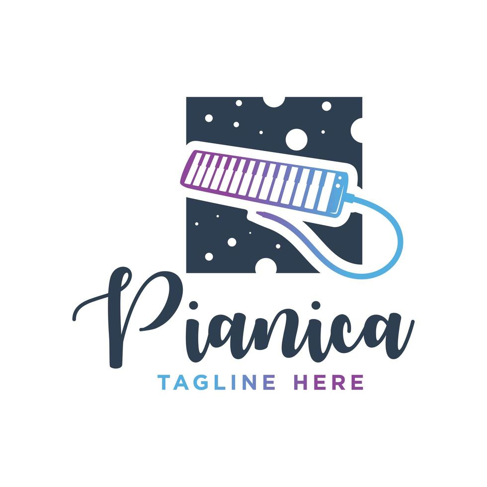 logo de instrumento musical pianica vector