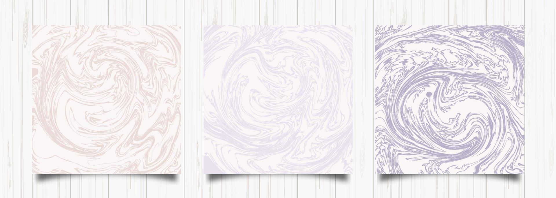 Purple beige abstract liquid background. Acrylic fluid art. Vector marble texture. Modern cover design set. Abstract marble pattern. Line art poster. Wave effect