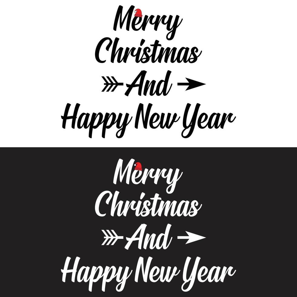 Christmas And New Year typography t-shirt design. vector