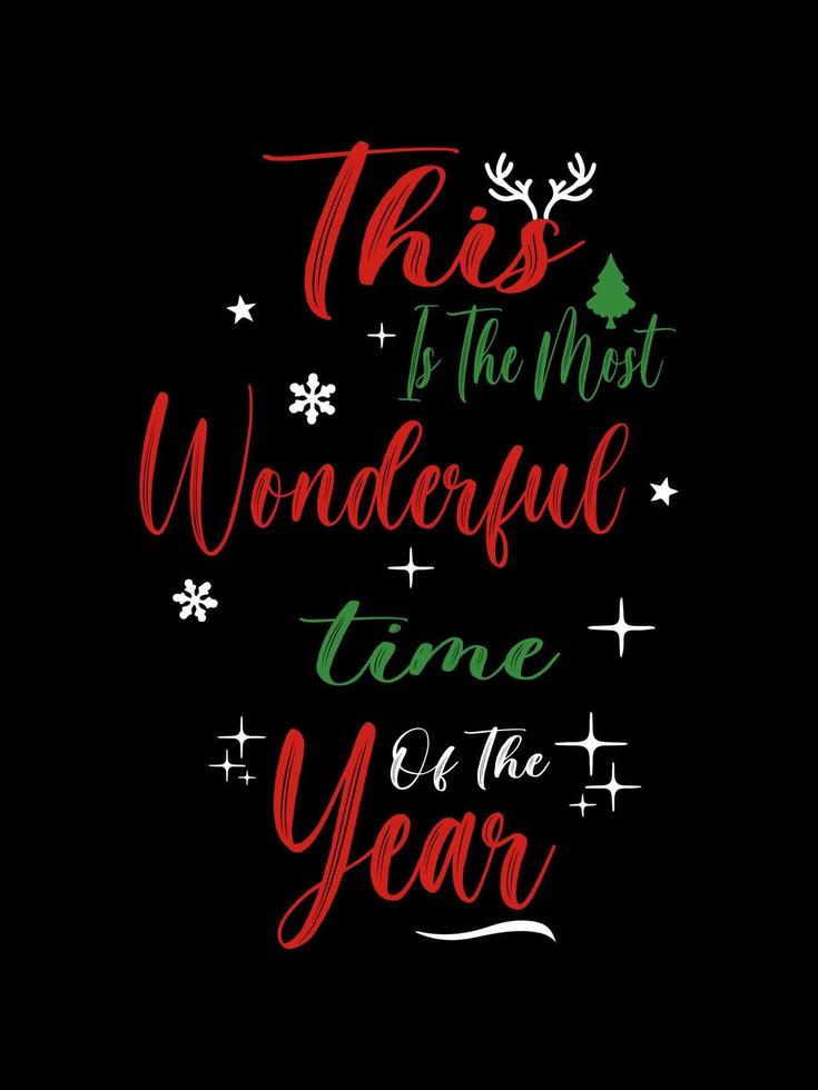 Merry Christmas lettering typography quote. Christmas t-shirt design. Christmas merchandise designs vector