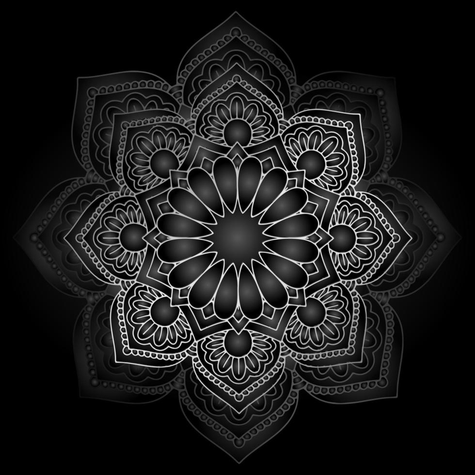 dark black and grey mandala design vector