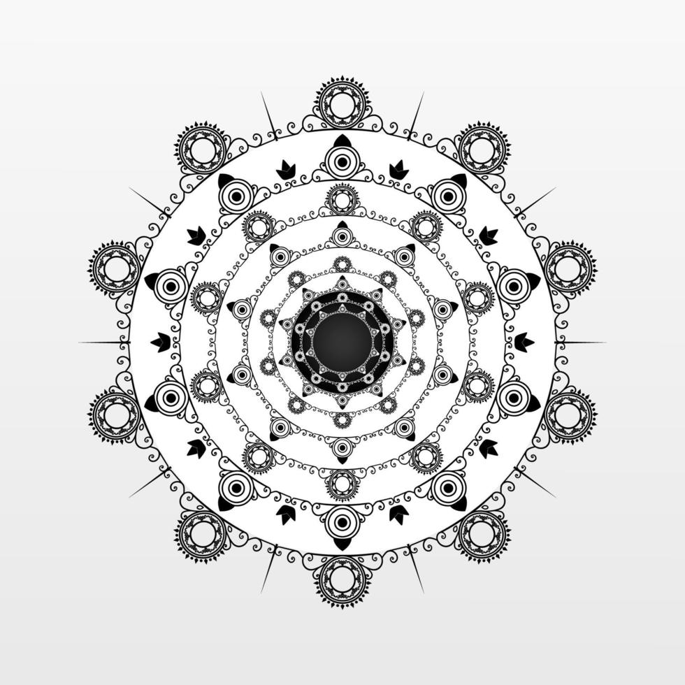 beautiful rounded black and white  flourish abstract design vector