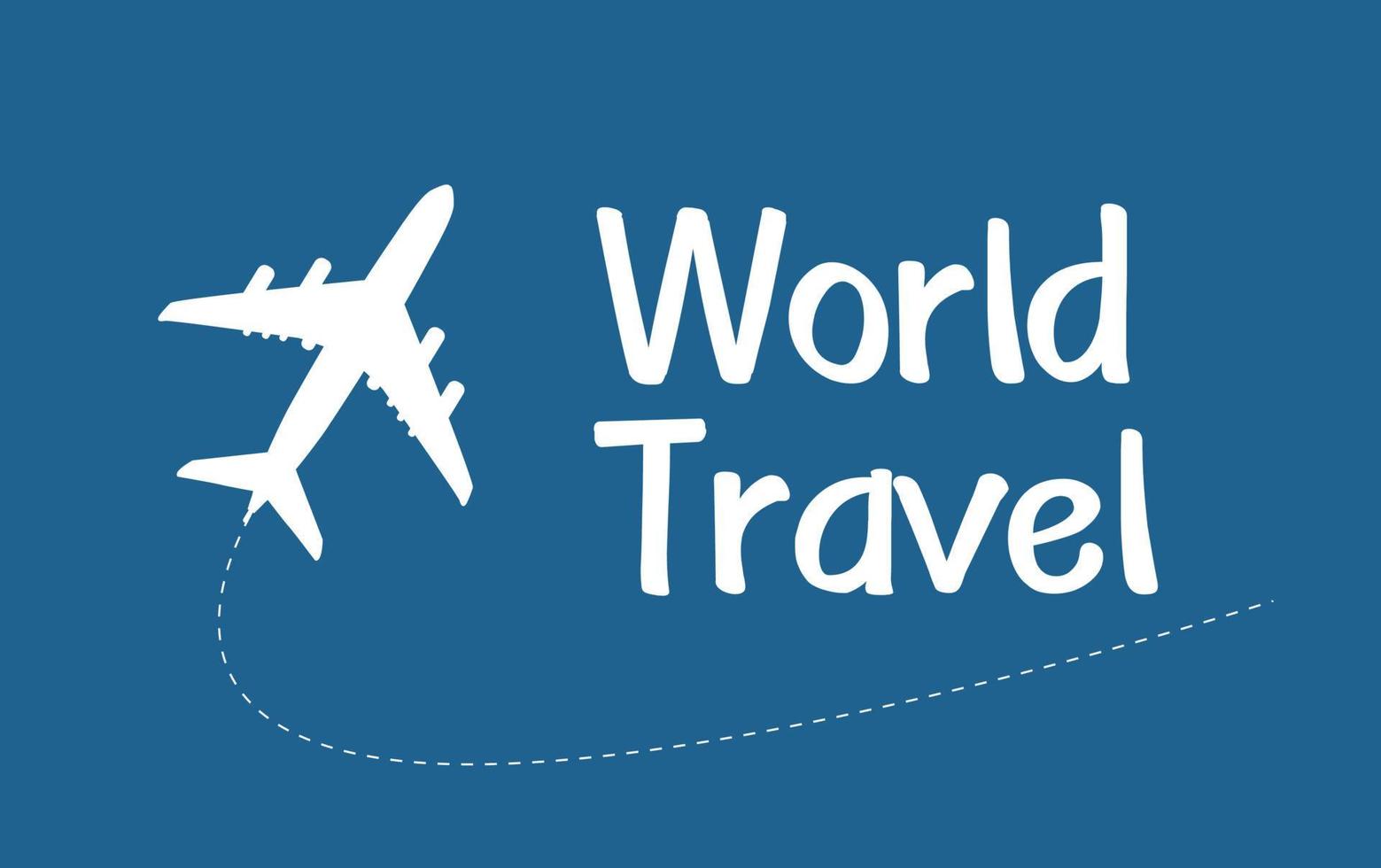 Flying Airplane Silhouette, World Travel vector