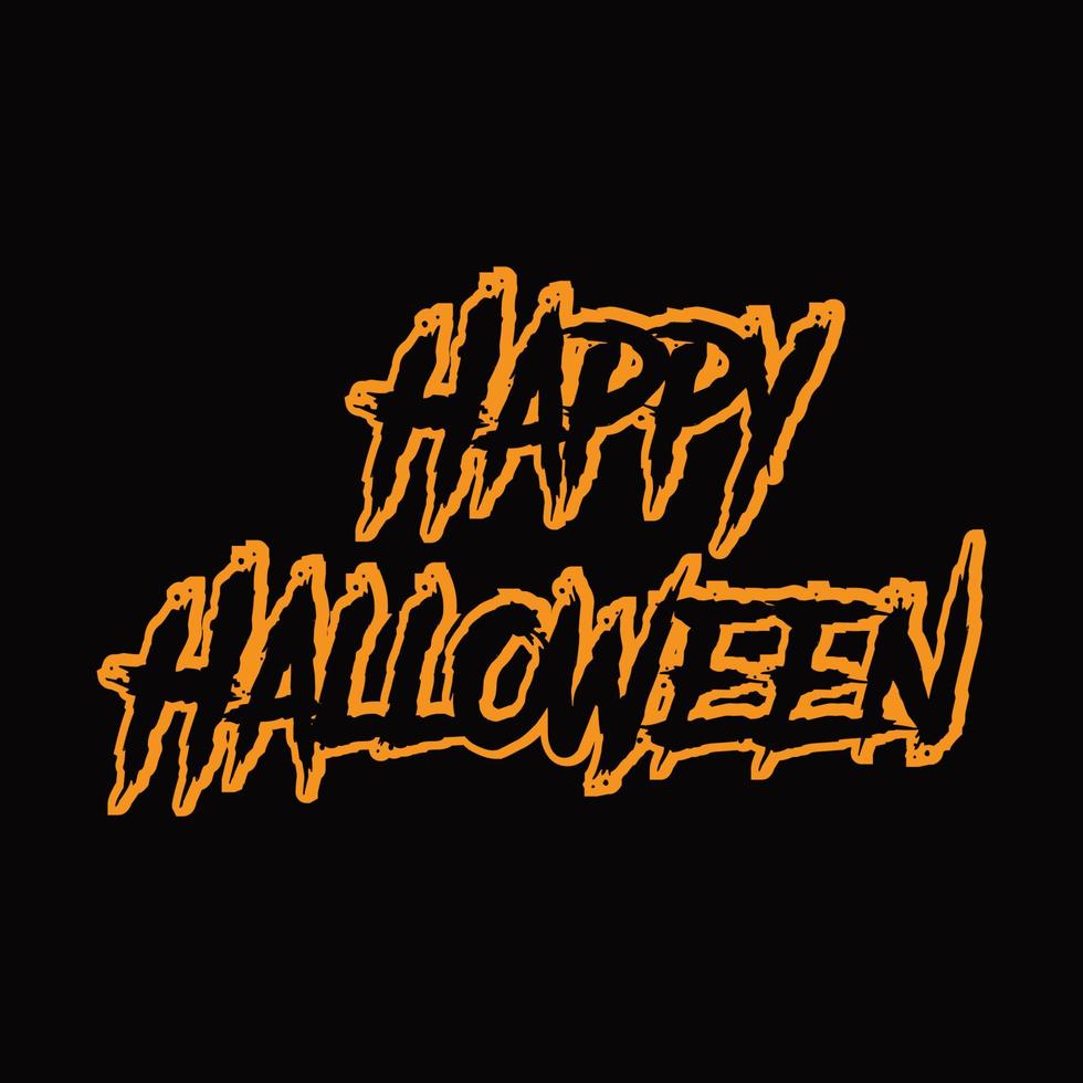 diseño de camiseta de vector de efecto de texto feliz halloween