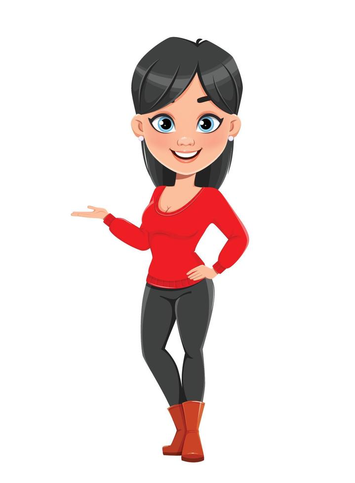 Cute businesswoman cartoon character. Pretty girl vector