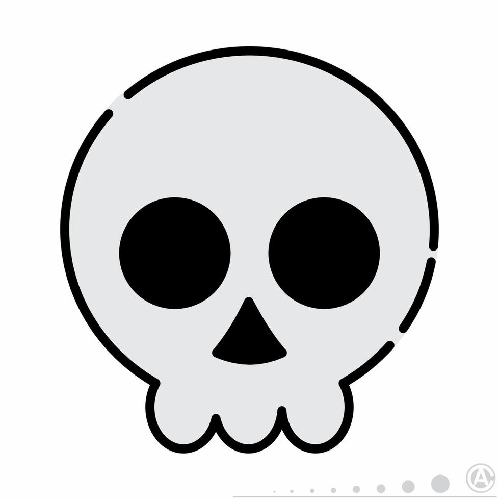 icono de calavera línea plana.eps vector