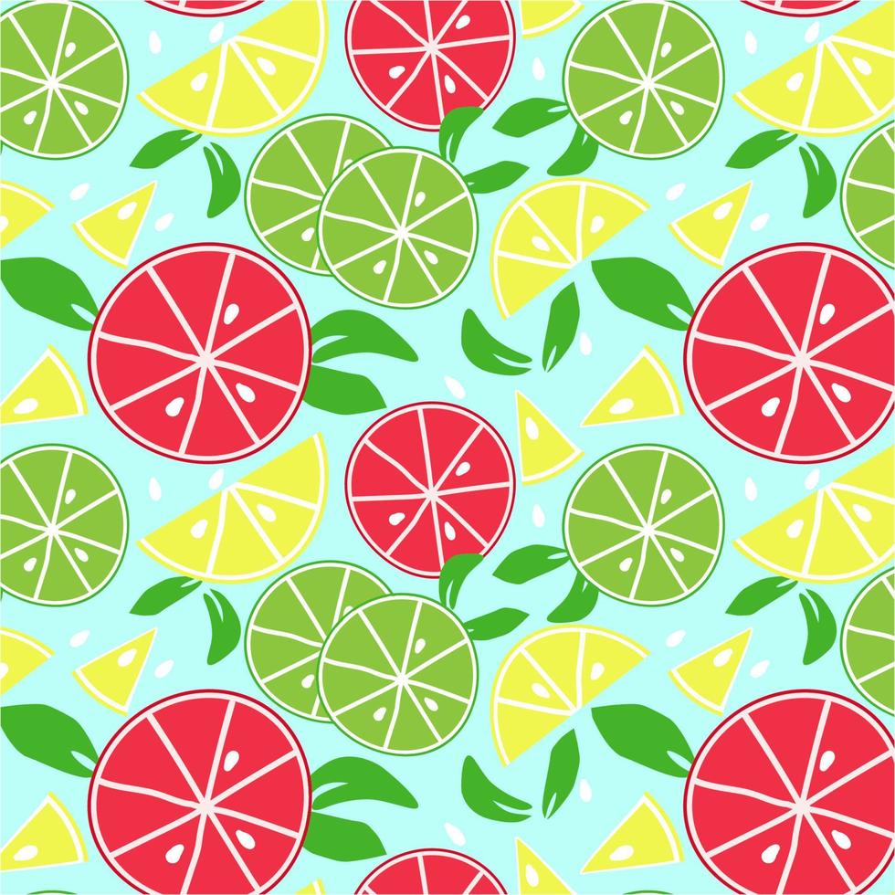 Summer fruit seamless pattern,citrin background vector