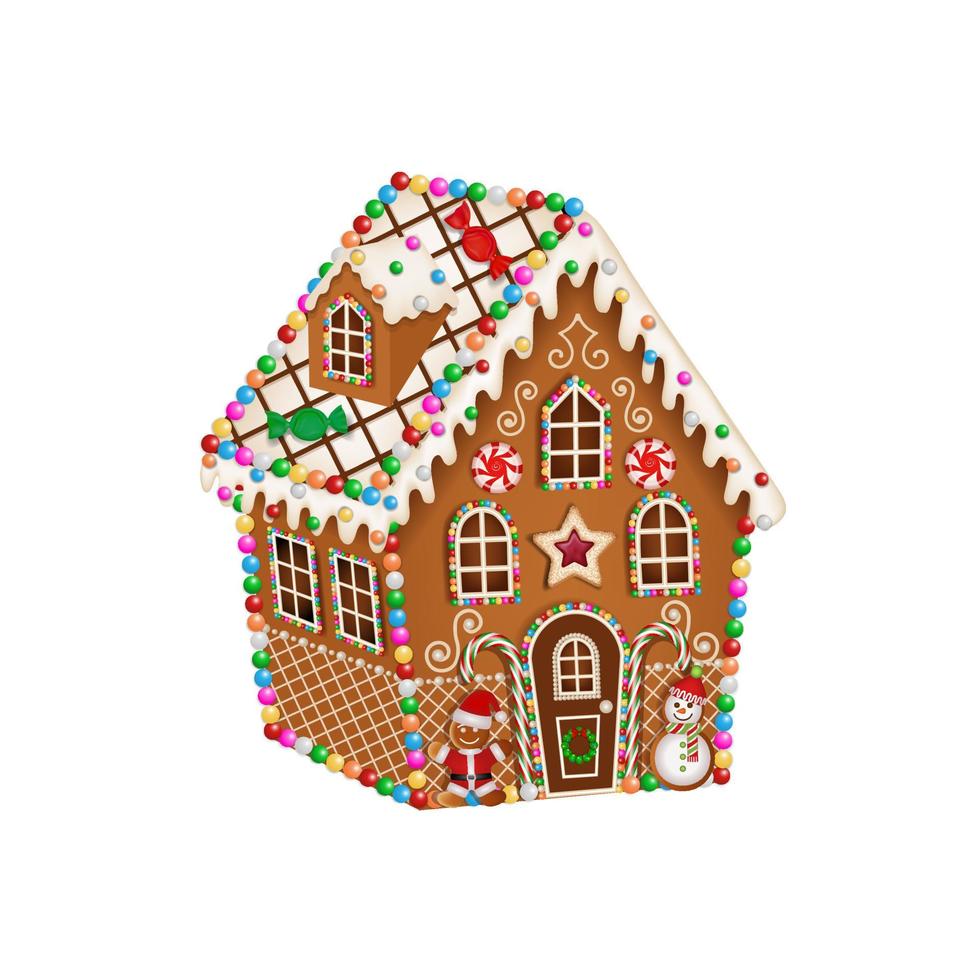 gingerbread christmas house with cookies and candies 5033664 Vector Art ...