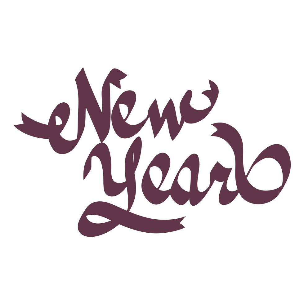 happy new year lettering icon vector
