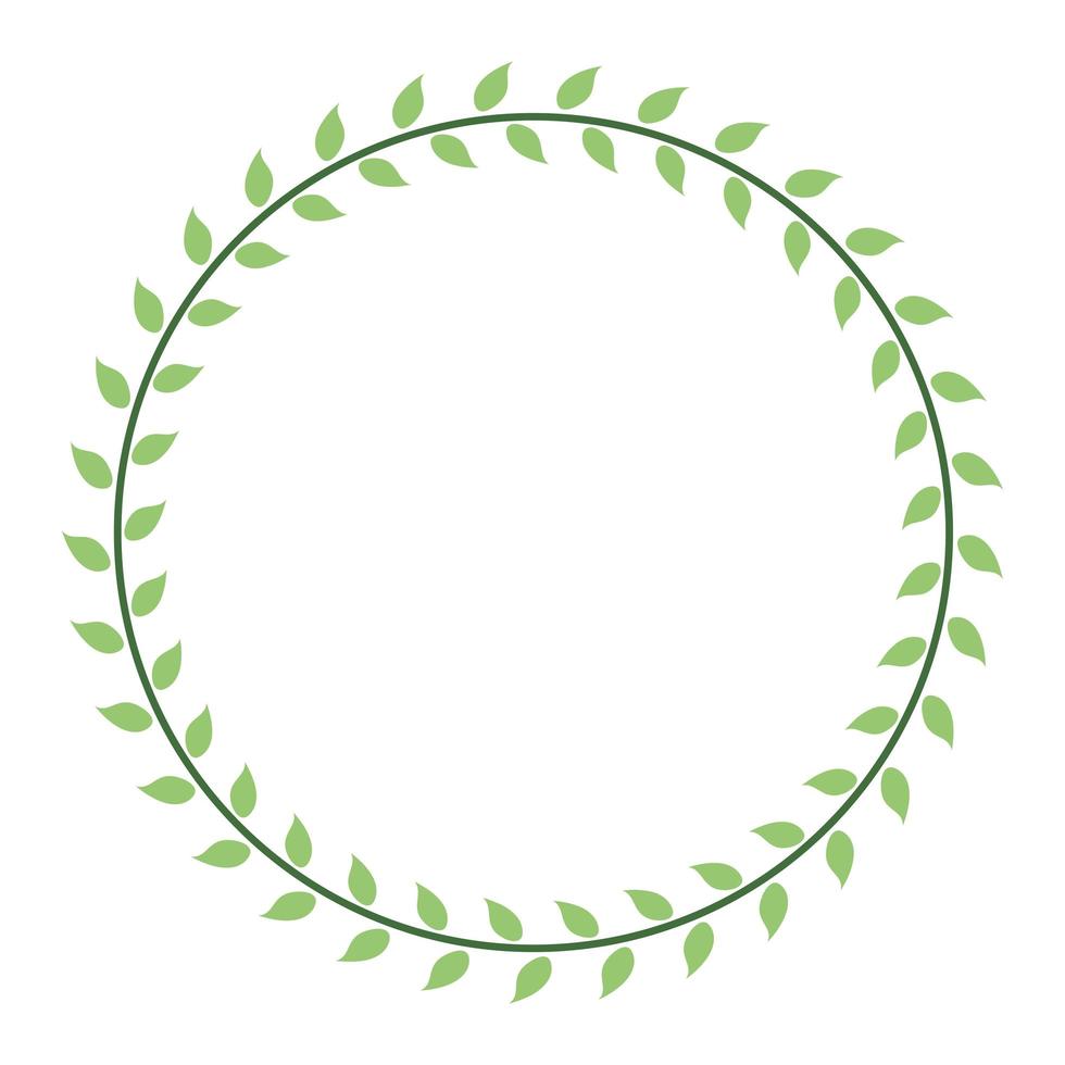 corona de hojas corona marco circular vector