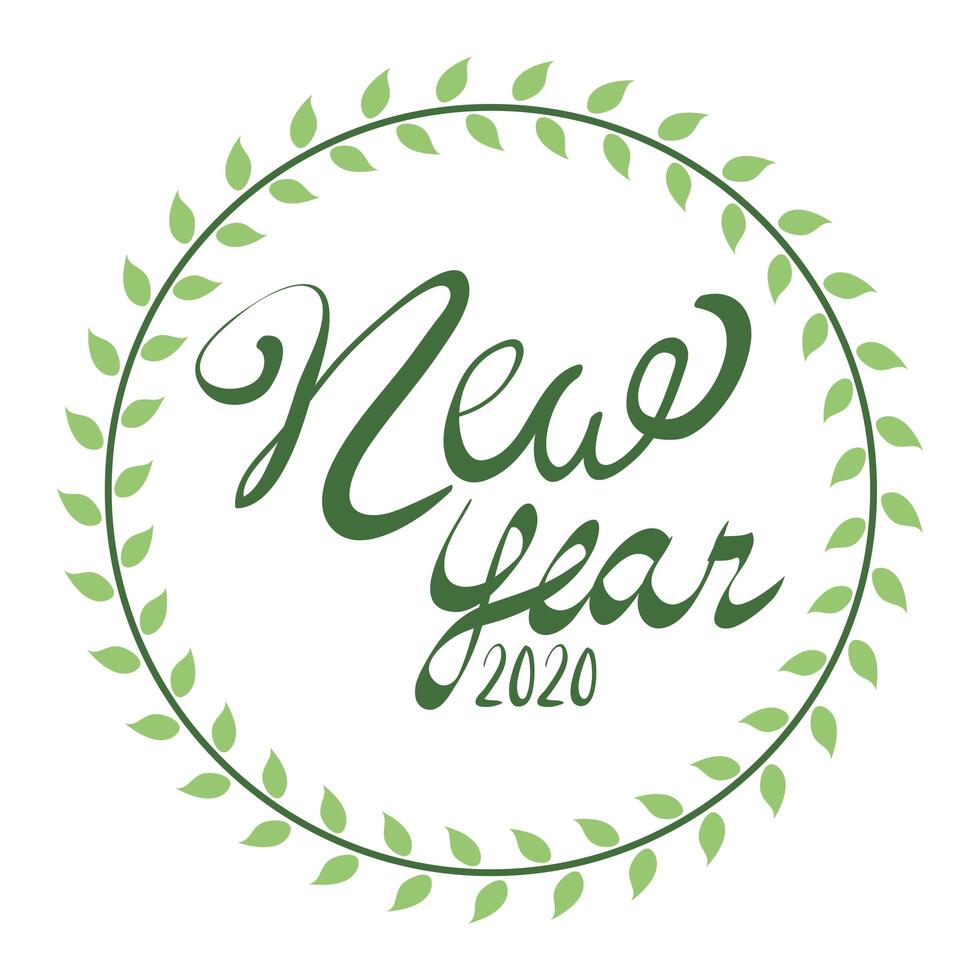 happy new year lettering icon vector
