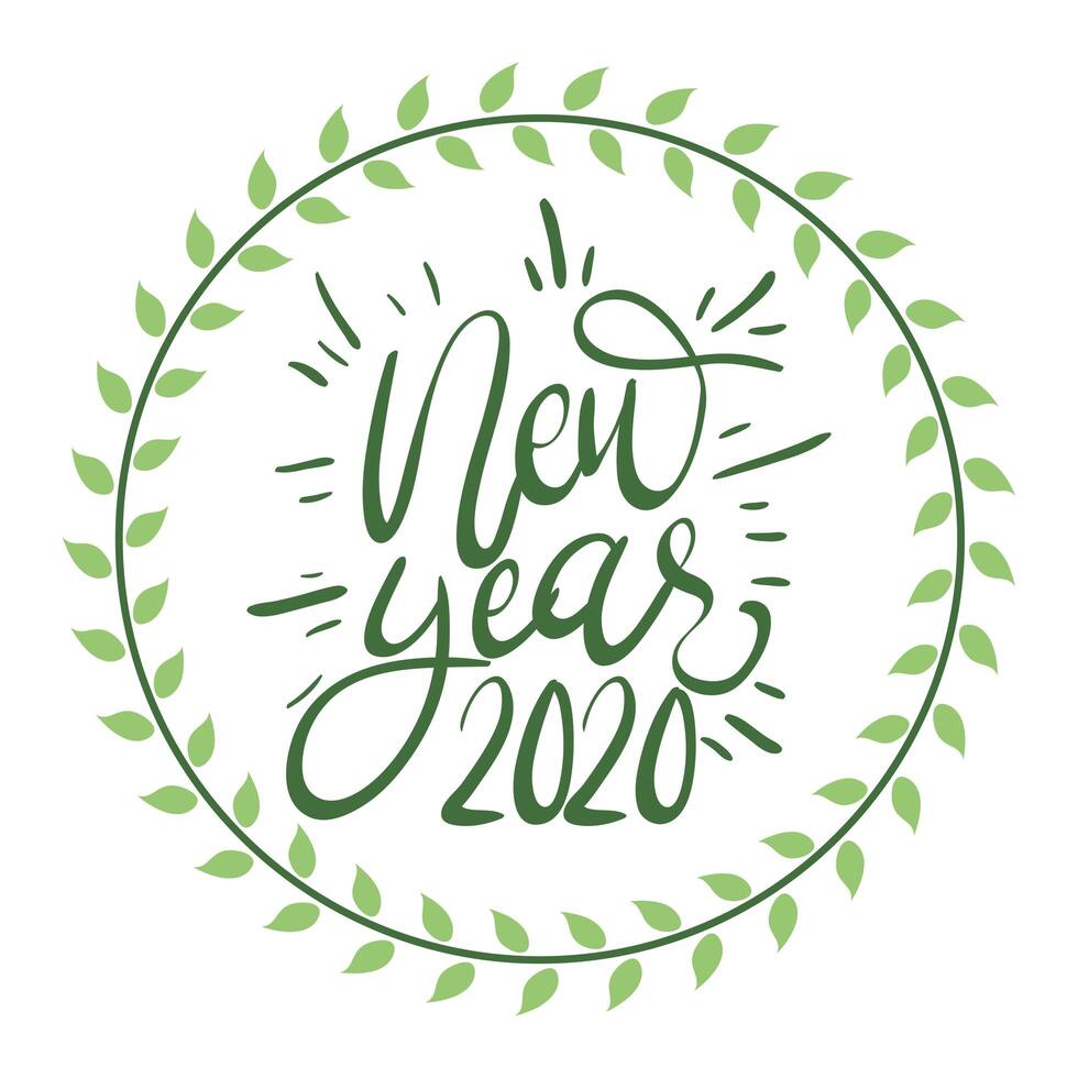 happy new year lettering icon vector