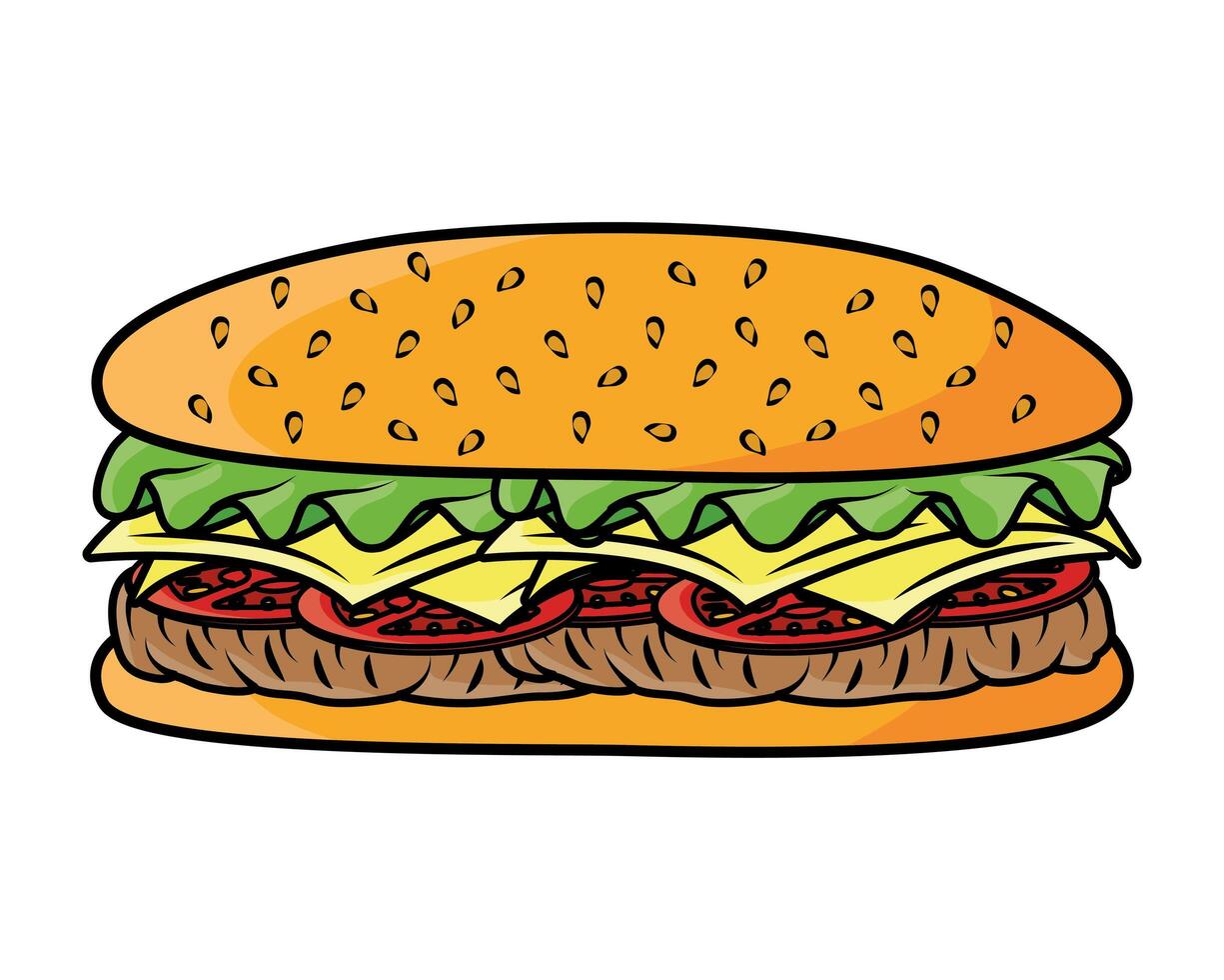 delicious burger fast food icon vector
