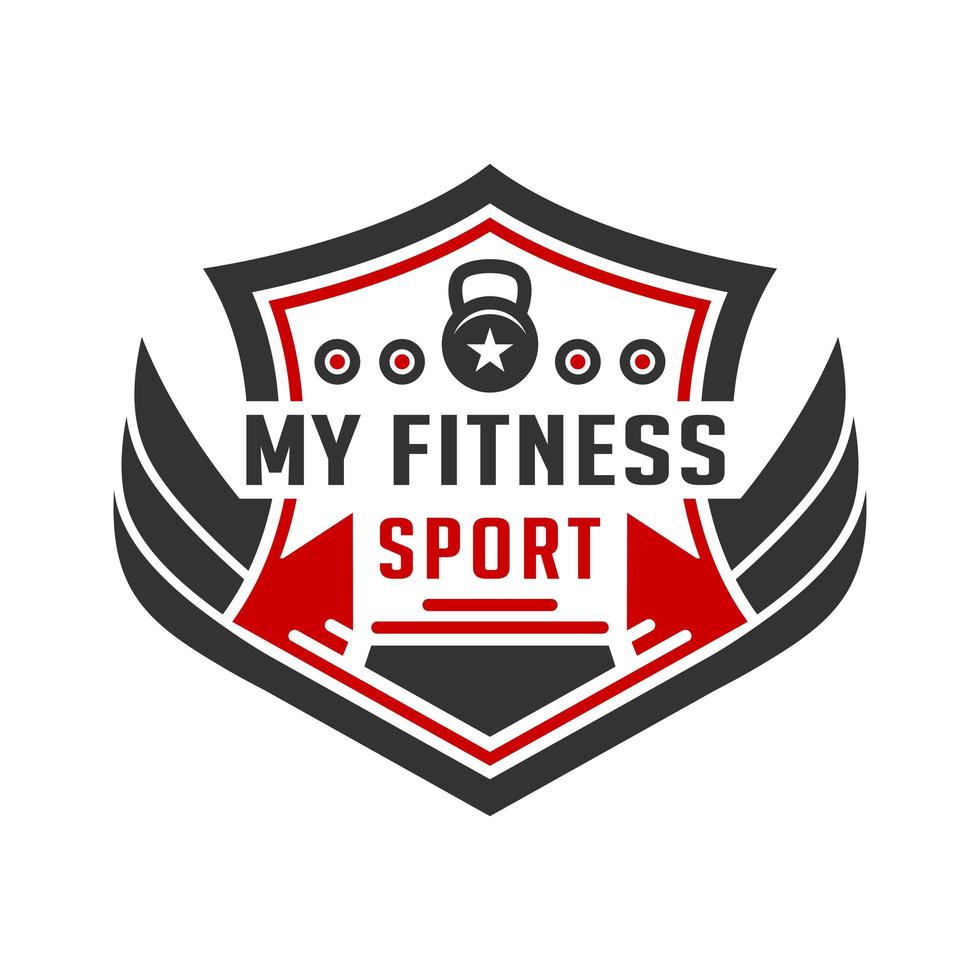 Vintage logo design or retro sports and fitness shield vector