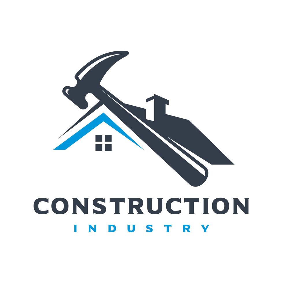 diseño de logotipo de construcción de viviendas vector