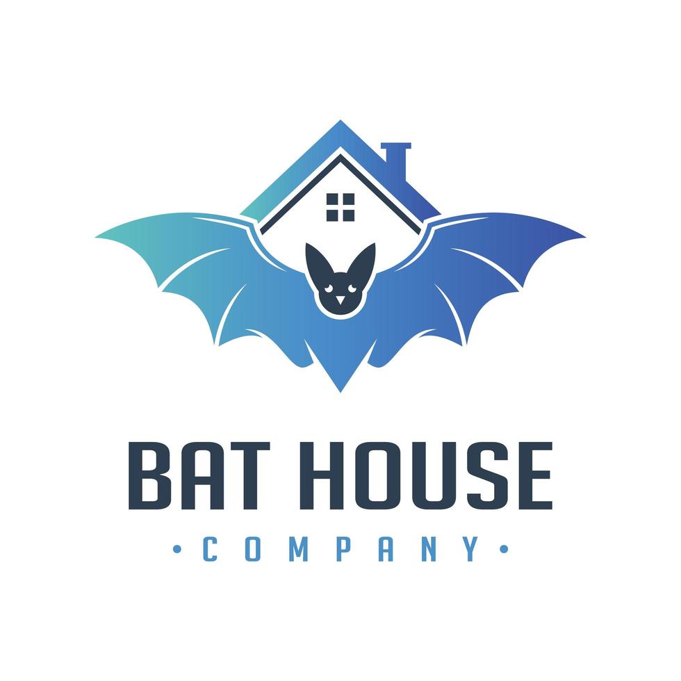diseño de logotipo de la casa de murciélagos salvajes vector