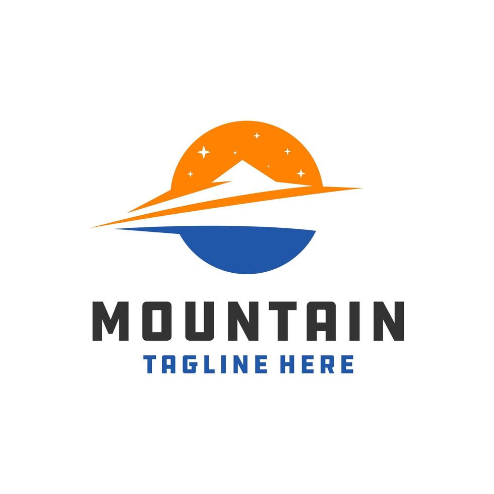 logotipo de círculo de objeto de montaña vector