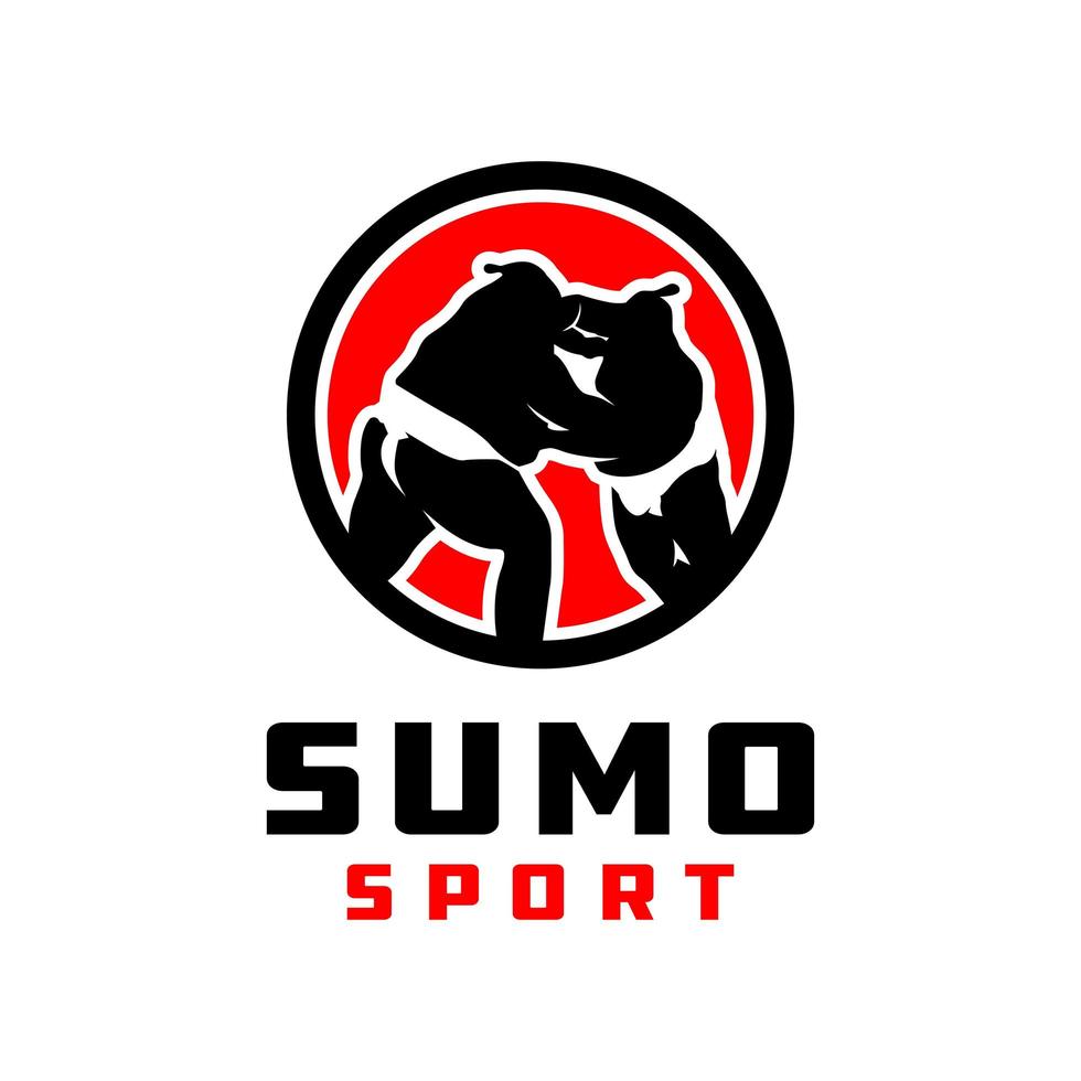 traditional japanese sumo sport logo vector