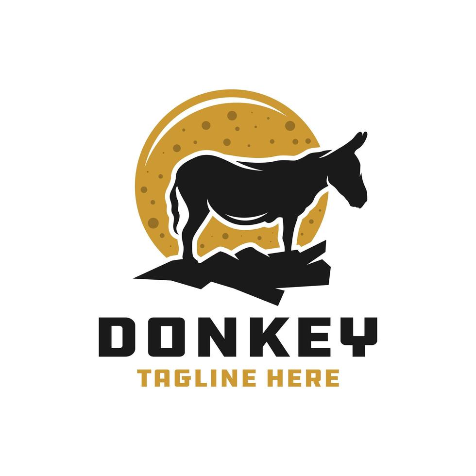 animal donkey modern logo vector