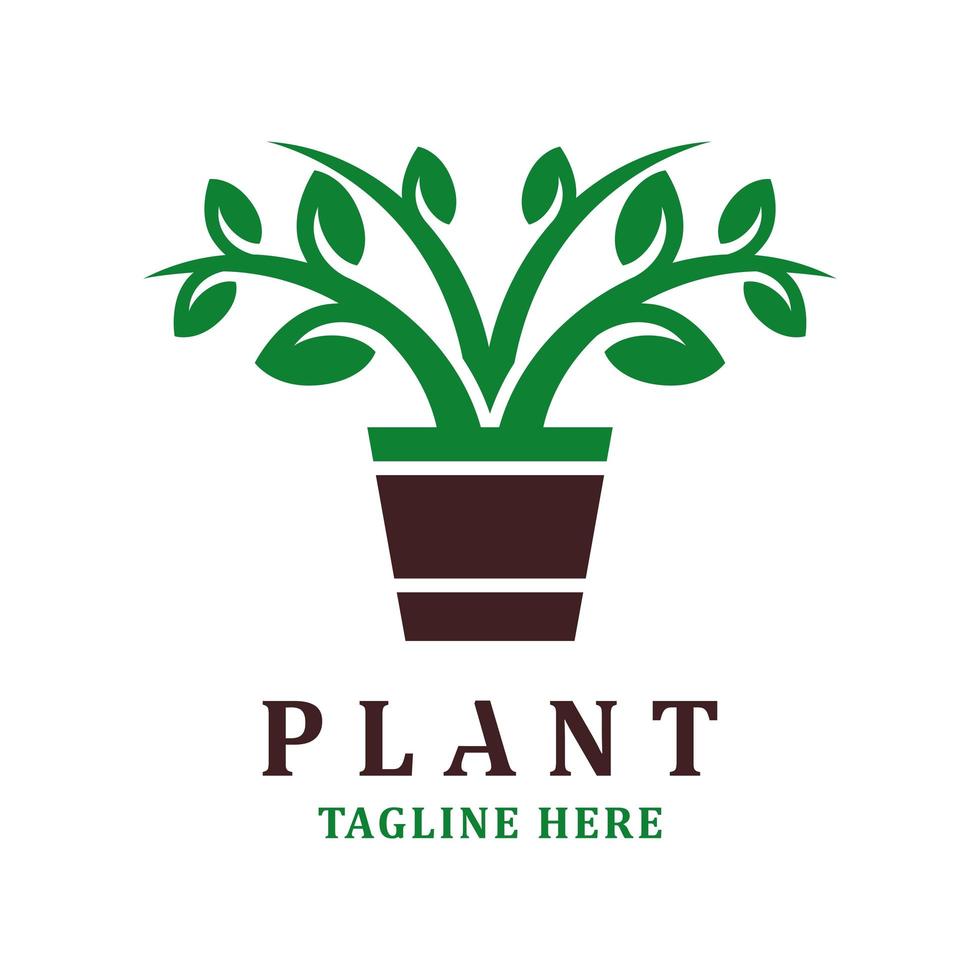 plant logo design template vector