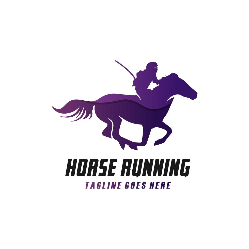 moderno logotipo de caballo corriendo vector