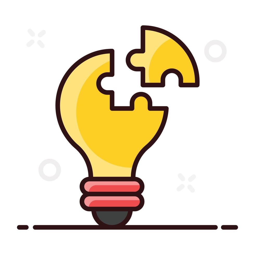 Bulb with puzzle piece vector