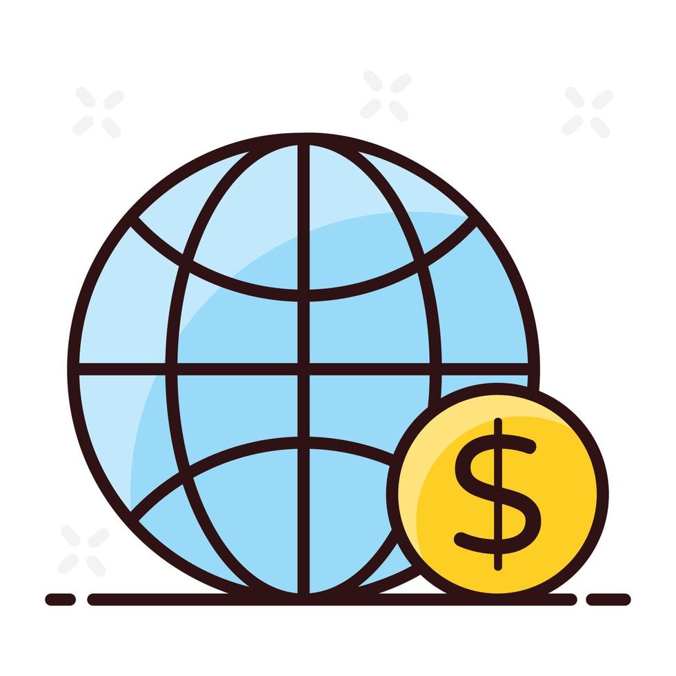 Dollar coin with browser vector