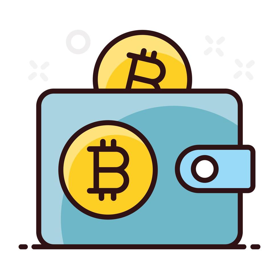 bitcoin wallet flat vector style