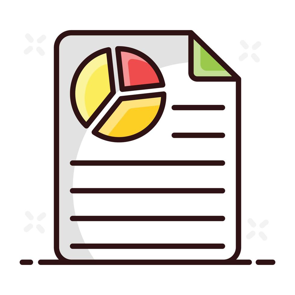 Pie chart on a paper business vector