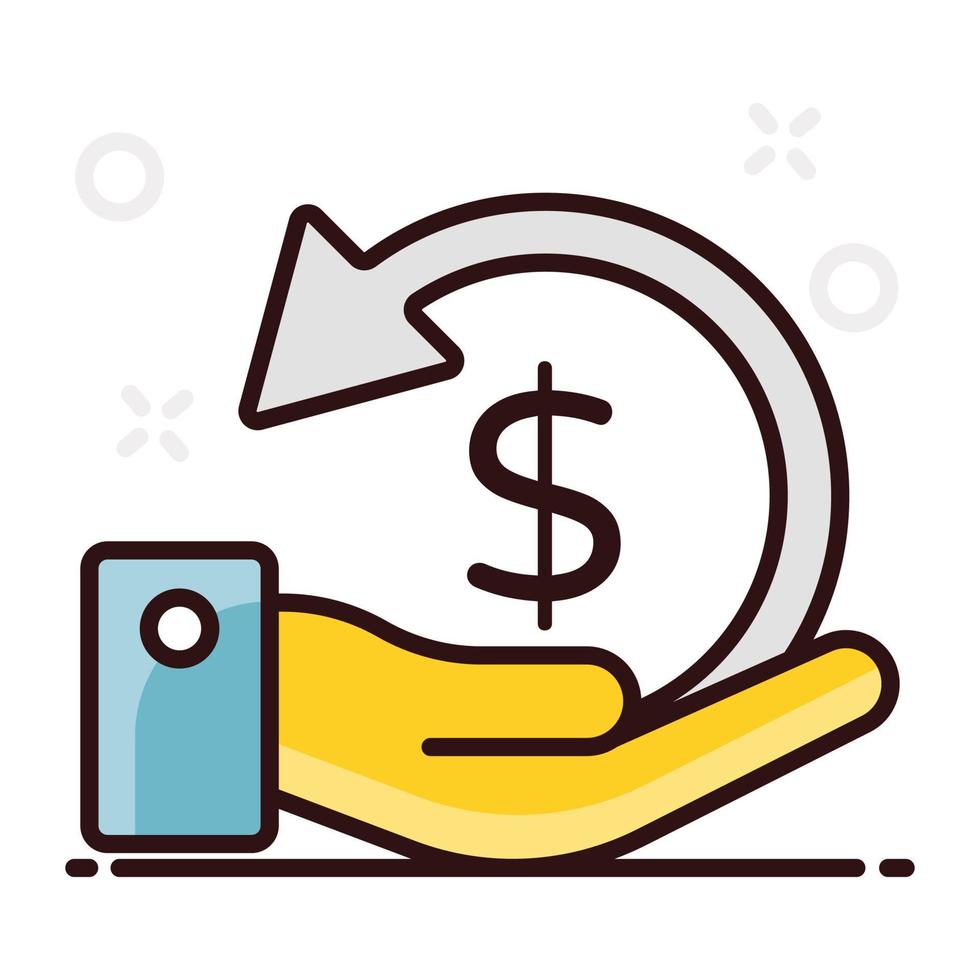 Refund money icon in modern vector