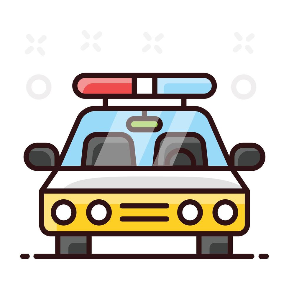 diseño de icono plano de coche de policía vector