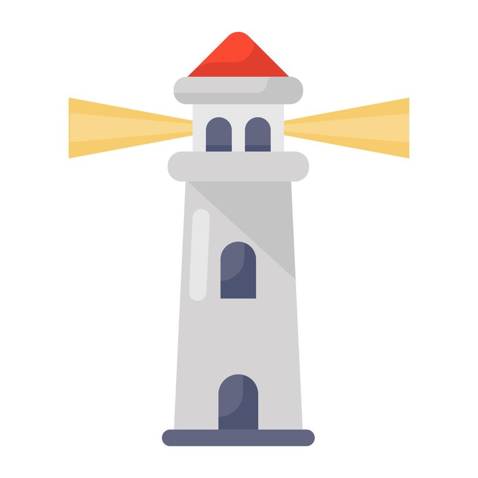 Sea navigational light lighthouse vector
