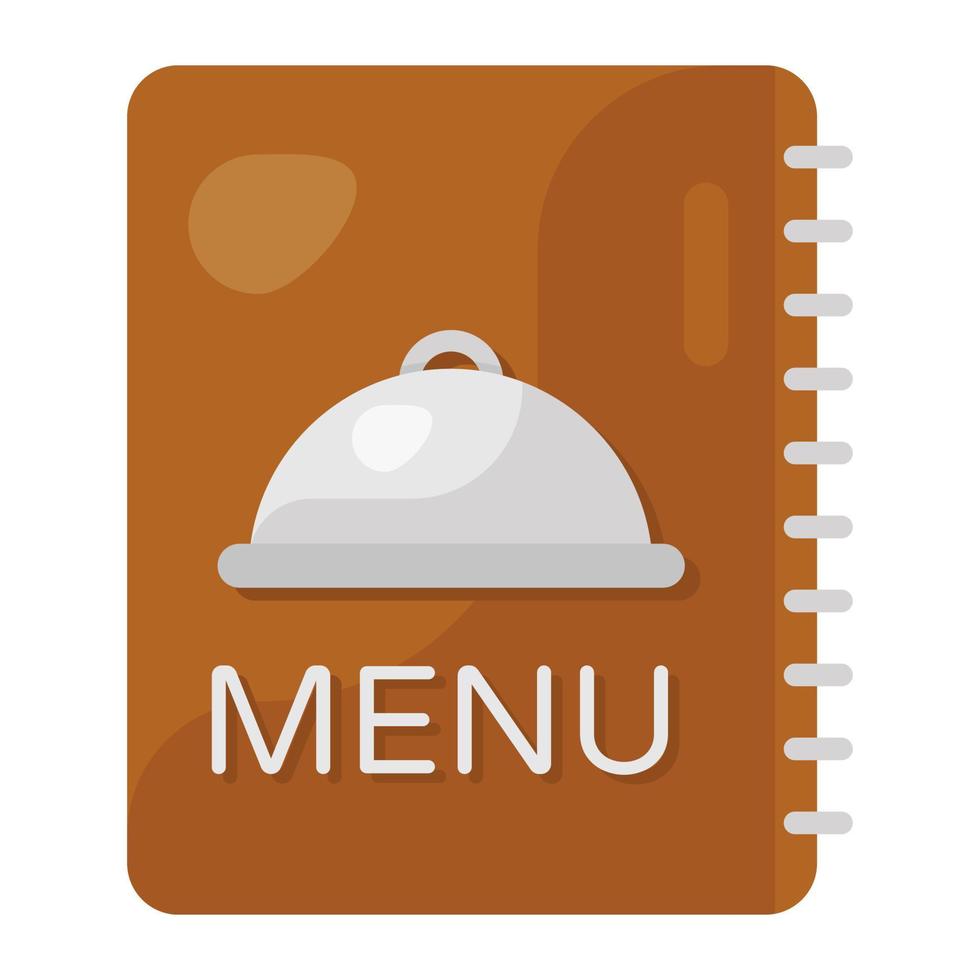 Menu card icon in modern flat style vector