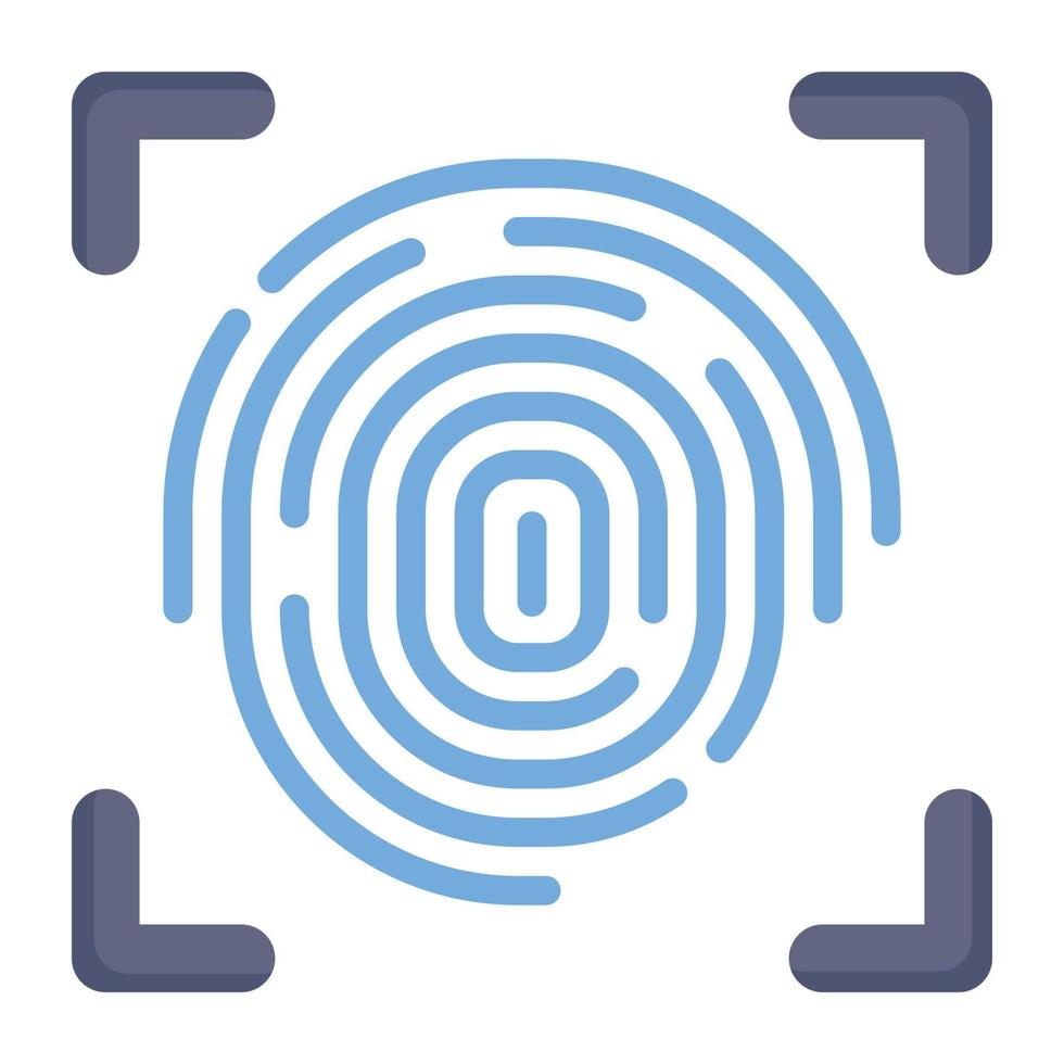 biometric verification flat vector