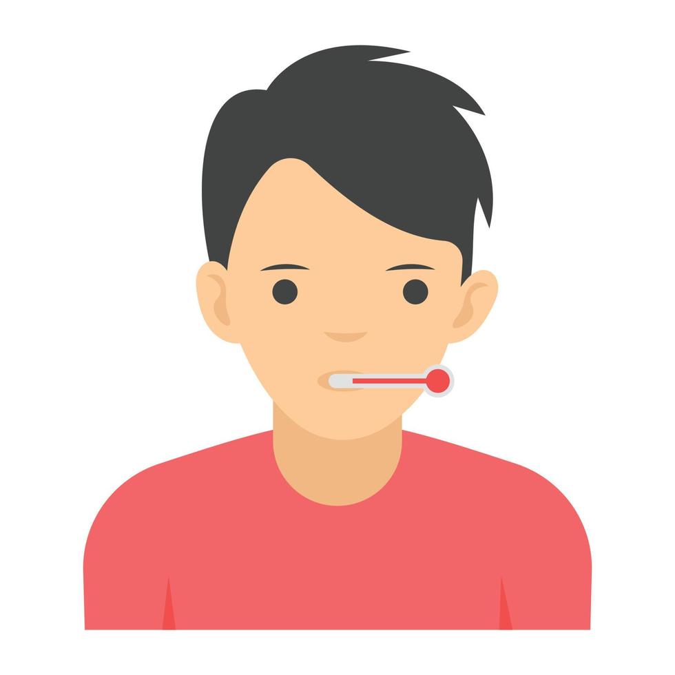 A flat design of fever checking vector
