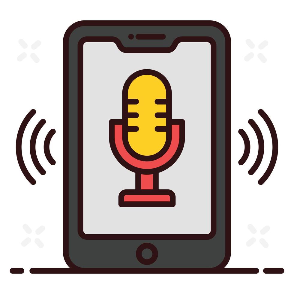 Microphone inside a mobile vector