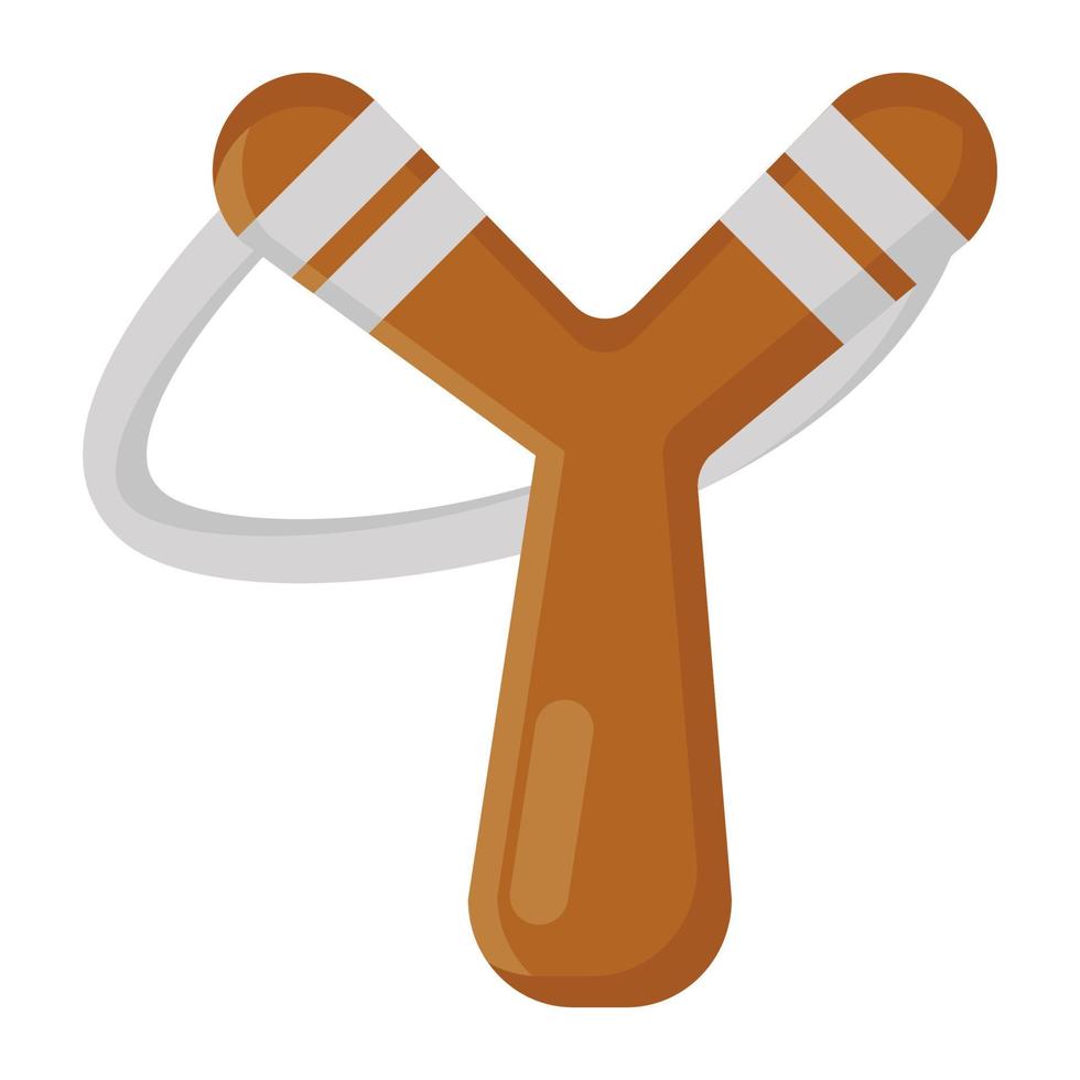 wooden slingshot in editable vector