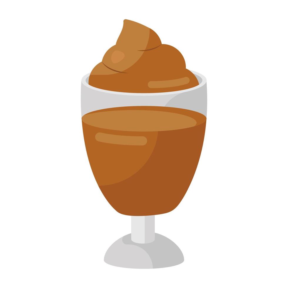 Straw with glass of chocolate vector