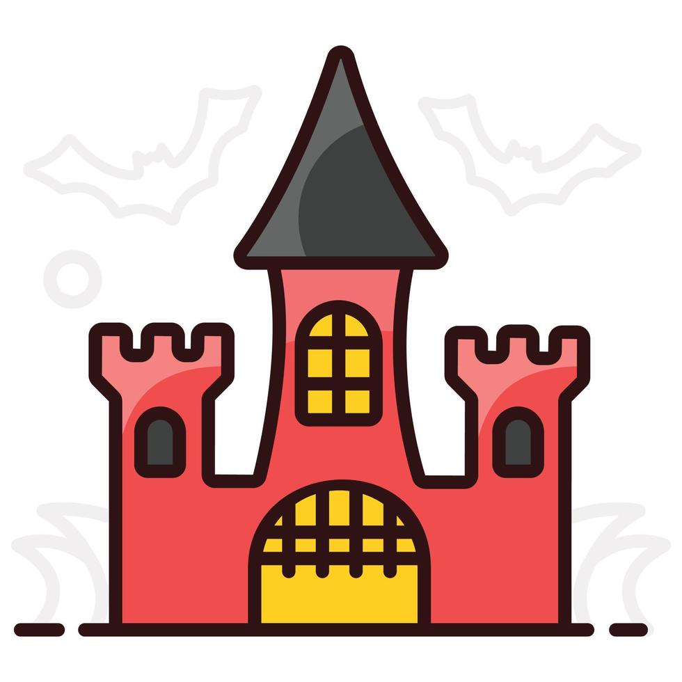 A modern flat vector style of haunted house