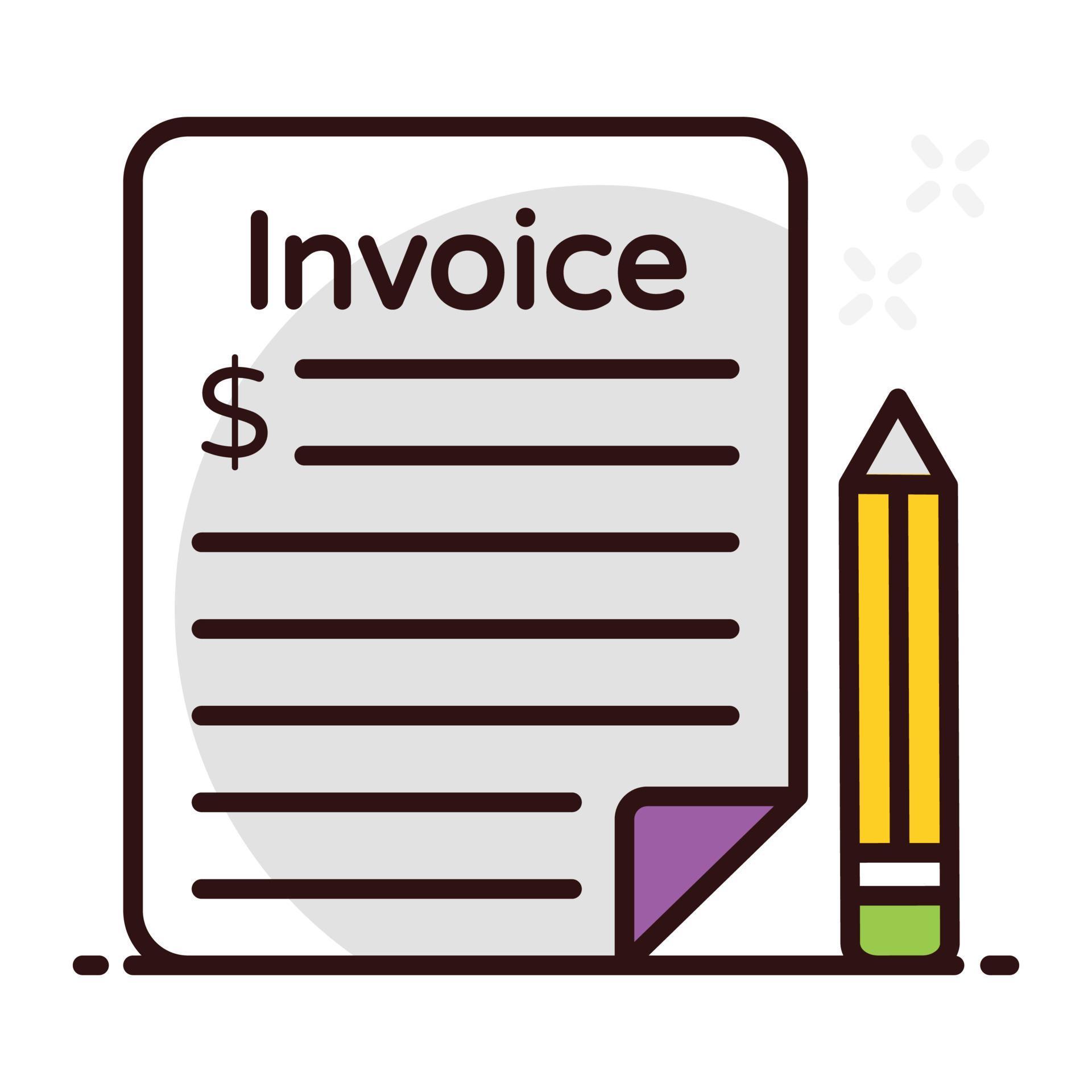 Financial invoice with pencil 5035459 Vector Art at Vecteezy