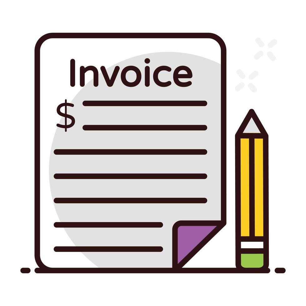 Financial invoice with pencil vector